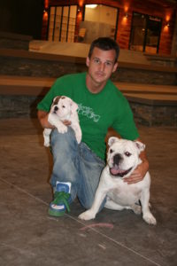 Rob Dyrdek with Meaty and Ms. Beefy